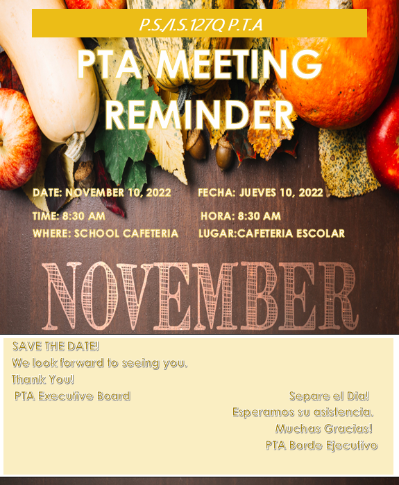 PTA November Flyer